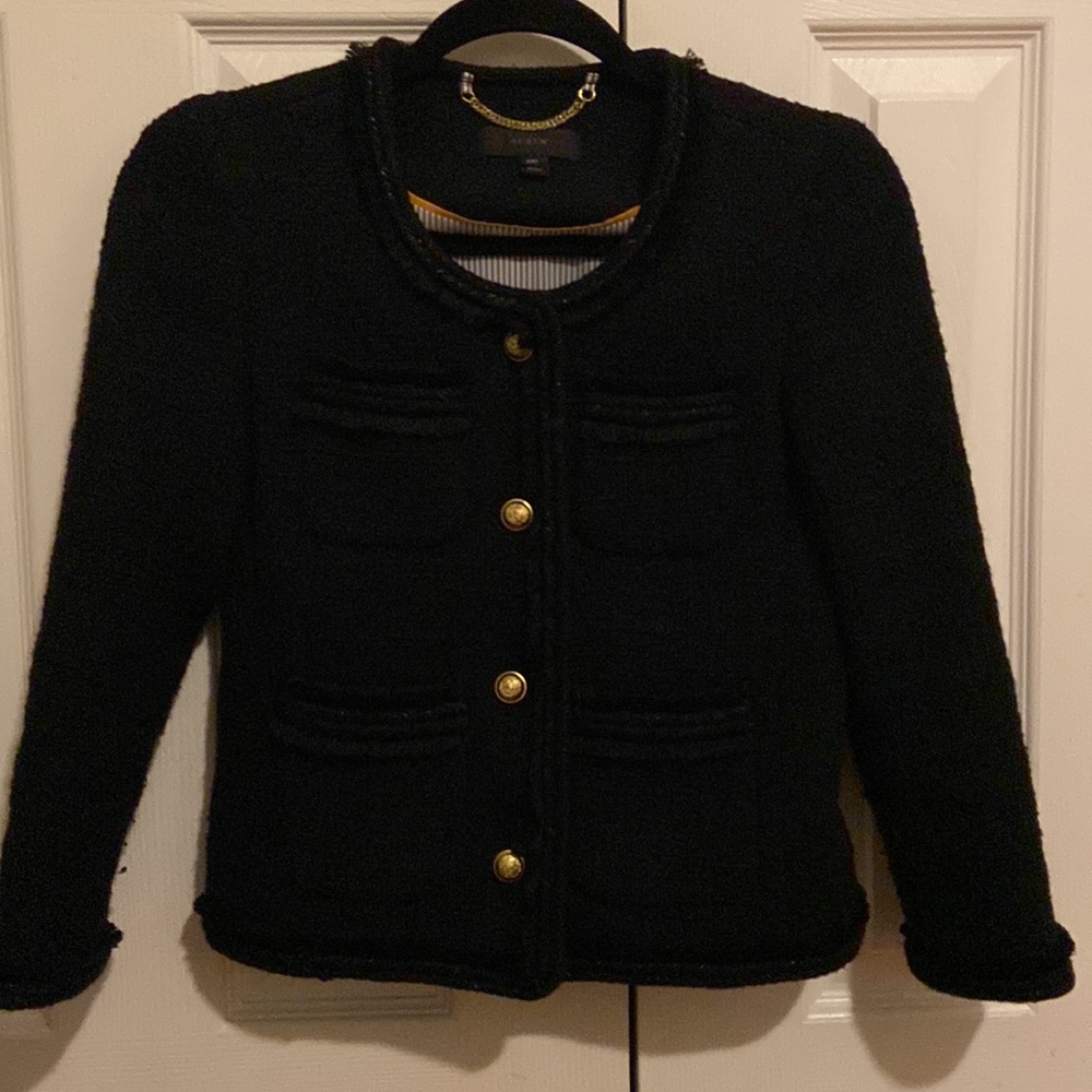 JCrew black tweed “Chanel-like” jacket 00p